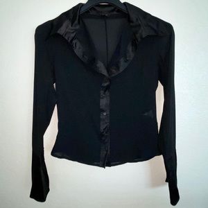 Black Sheer Silk Blouse